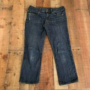 American Eagle Artistic Crop Womens Jeans Size 6 Medium Wash Denim